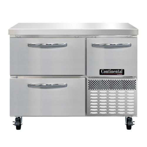 Continental Refrigerator FA43SN-D 43" W Stainless Steel Freezer Base Shallow Depth Worktop Unit - 115 Volts