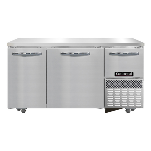Continental Refrigerator FA60SN-U 60" W Undercounter Shallow Depth Freezer Base - 115 Volts