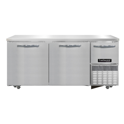 Continental Refrigerator FA68SN-U 68.19" W Stainless Steel Undercounter Shallow Depth Freezer Base - 115 Volts