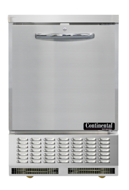 Continental Refrigerator UCF24SN 4.3 Cu. Ft. Stainless Steel Solid Undercounter Freezer - 115 Volts
