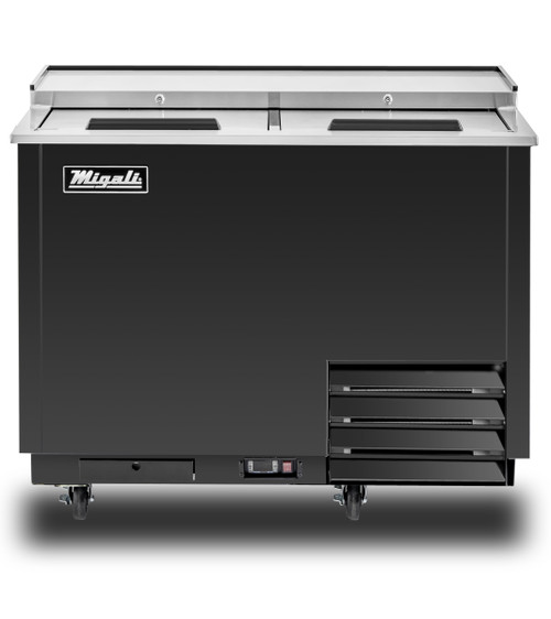 Migali C-GF50-HC 12.2 Cu. Ft. Black Competitor Series Glass Froster Freezer - 115 Volts