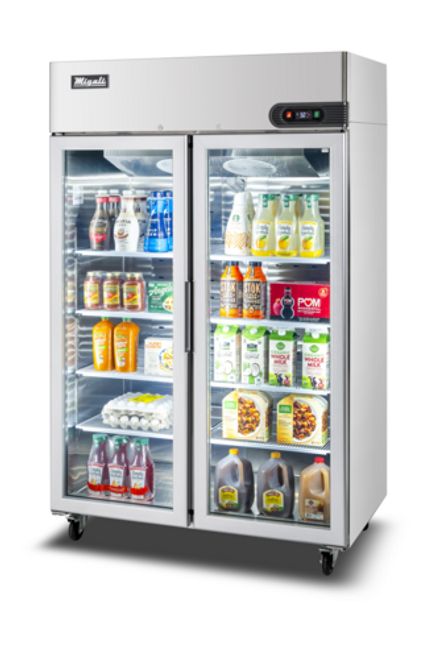 Migali C-2RG-HC 43.2 Cu. Ft. Stainless Steel Two-Section Reach-In Competitor Series Refrigerator - 115 Volts