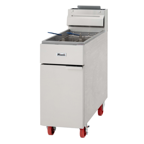 Migali C-F35-LP 15.6" W Stainless Steel Floor Model Liquid Propane Competitor Series Fryer - 60,000 BTU