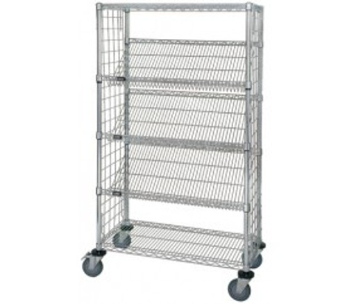Quantum WRCSL5-63-1836EP 36" W x 18" D x 69" H Chrome Plated Slanted Shelf Enclosed Cart
