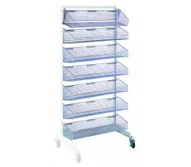 Quantum WS70-SS36AD-7S 36" W x 26"D x 74" H White and Chrome Finish Mobile Single Sided Partition Wall Add-On Unit