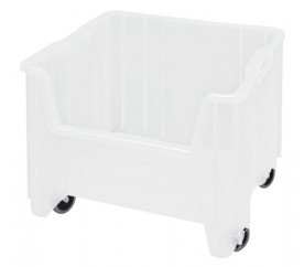 Quantum QGH805MOBCL 17.5" x 16.5" x 15.5" Clear Polypropylene Mobile Container