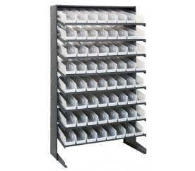 Quantum QPRS-103CL 36" W x 12" D x 60" H Sloped Single Sided Pick Rack