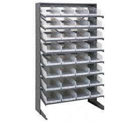 Quantum QPRS-108CL 36" W x 18" D x 60" H Sloped Single Sided Pick Rack