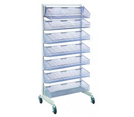 Quantum WS70-SS36-7S 36" W x 26"D x 74" H White and Chrome Finish Mobile Single Sided Partition Wall Starter Unit