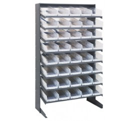 Quantum QPRS-104CL 36" W x 18" D x 60" H Sloped Single Sided Pick Rack