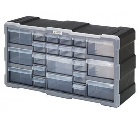 Quantum PDC-22BK 6.25" L x 19.5" W x 10" H Plastic Drawer Cabinet