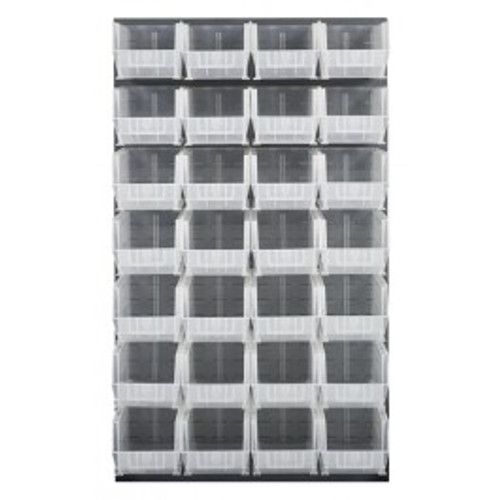 Quantum QLP-3661-240-28CL 36" L x 15" D x 61" H Gray Enamel Coated 16 Gauge Steel Heavy-Duty Wall Mounted Louvered Panel