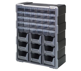 Quantum PDC-930BK 6.25" L x 15" W x 18.75" H Plastic Drawer Cabinet