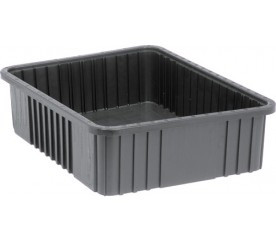 Quantum DG93060CO 22.5" L x 17.5" W x 6" H Black Dividable Grid Container