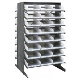 Quantum QPRD-110CL 36" W x 36" L x 60" H Sloped Double Sided Pick Rack
