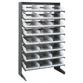 Quantum QPRS-110CL 36" W x 12" D x 60" H Sloped Single Sided Pick Rack