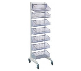 Quantum WS70-SS18-7S 18" W x 26"D x 74" H White and Chrome Finish Single Sided Partition Wall Starter Unit