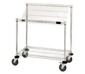 Quantum M1836SL34C 36" W x 18" D x 40" H Chrome Plated 34" Posts Mobile Cart