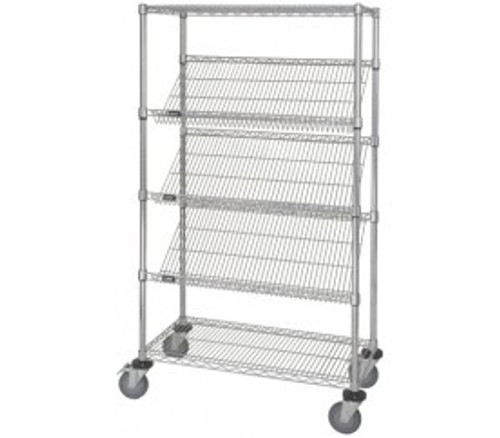 Quantum M2448SL6C 48" W x 24" D x 63" H Chrome Plated 63" Posts Mobile Cart
