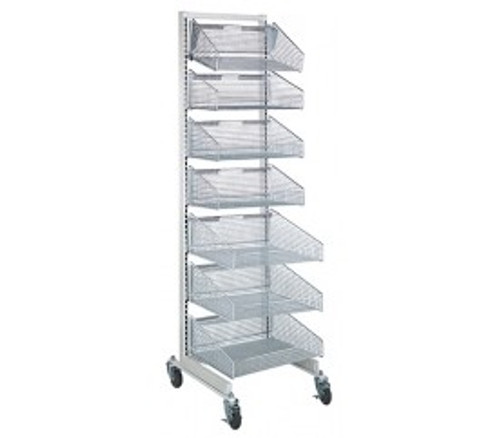 Quantum WS70-SS18-4S3L 18" W x 26"D x 74" H White and Chrome Finish Single Sided Partition Wall Starter Unit