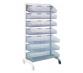 Quantum WS70-SS36AD-4S3L 36" W x 26"D x 74" H White and Chrome Finish Mobile Single Sided Partition Wall Add-On Unit