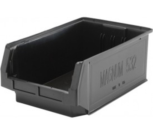 Quantum QMS532BR 19.75" L x 12.38" W x 7.88" H Black Polypropylene Magnum Bin