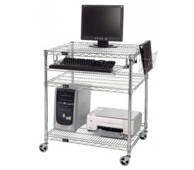 Quantum M2430CLAN 30" W x 24" D x 34" H Chrome Plated Computer or LAN Workstation