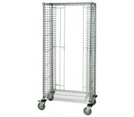Quantum TC-EL38CO 27" W x 21.75" D x 69" H Chrome Plated Full Size Mobile Tray Cart