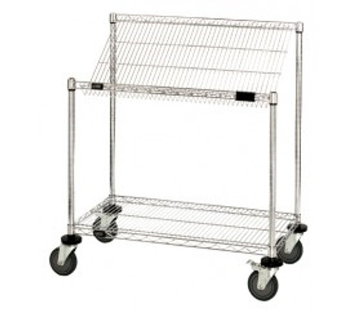 Quantum M1848SL34C 48" W x 18" D x 40" H Chrome Plated 34" Posts Mobile Cart