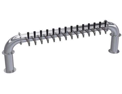 Krowne KPTP-14S 14 Faucets Stainless Steel Countertop Krowne Pass Through Pipe Tower