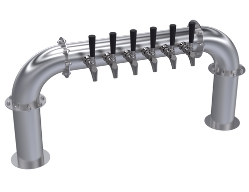 Krowne KPTP-6S 6 Faucets Stainless Steel Countertop Krowne Pass Through Pipe Tower