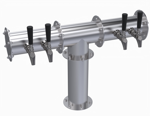 Krowne KPTH-4S 4 Faucets Stainless Steel Countertop Krowne Pipe T-Head Tower