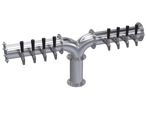 Krowne KPY-8S 8 Faucets Stainless Steel Countertop Krowne Pipe Y-Tower