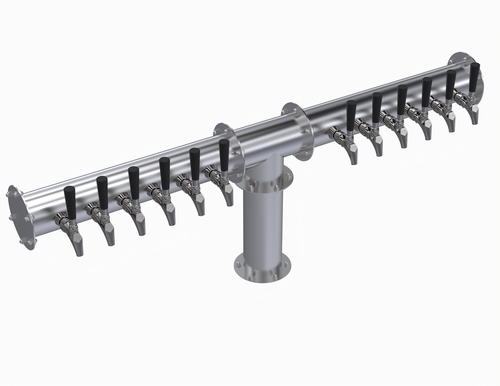 Krowne KPTH-12S 12 Faucets Stainless Steel Countertop Krowne Pipe T-Head Tower