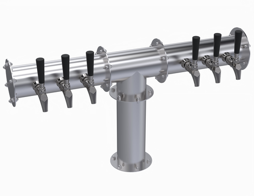 Krowne KPTH-6S 6 Faucets Stainless Steel Countertop Krowne Pipe T-Head Tower