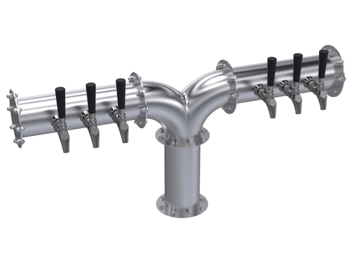 Krowne KPY-6S 6 Faucets Stainless Steel Countertop Krowne Pipe Y-Tower