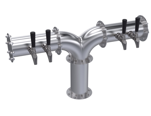 Krowne KPY-4S 4 Faucets Stainless Steel Countertop Krowne Pipe Y-Tower