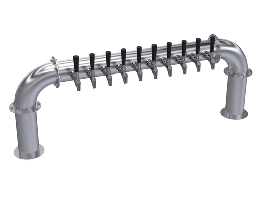 Krowne KPTP-10S 10 Faucets Stainless Steel Countertop Krowne Pass Through Pipe Tower