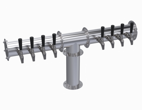 Krowne KPTH-8S 8 Faucets Stainless Steel Countertop Krowne Pipe T-Head Tower