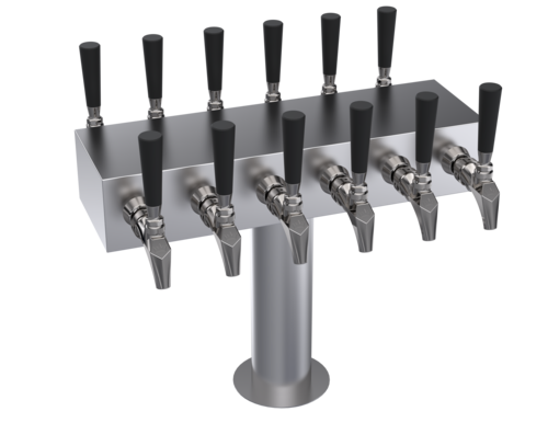 Krowne KDSTC-6S 12 Faucets Stainless Steel Countertop Krowne Double Sided T-Head Tower