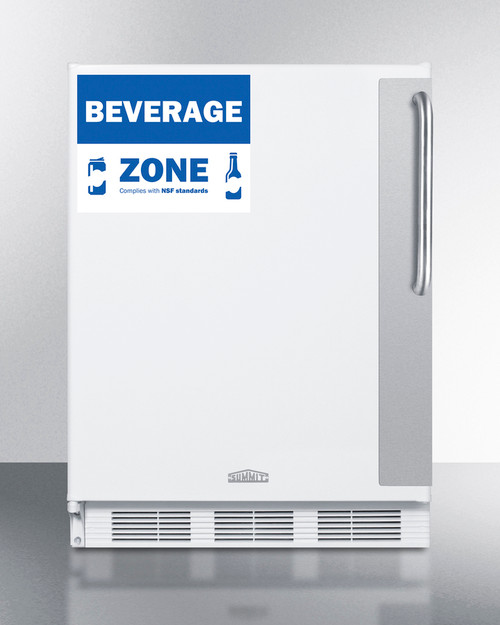 Summit FF6W7BZADALHD 5.5 Cu. Ft. White 1 Full Hinged Solid Door All-Refrigerator - 115 Volts