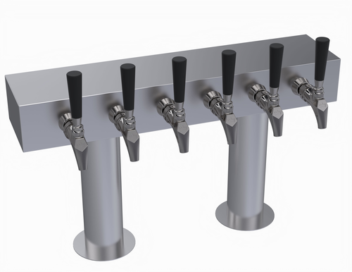 Krowne KDTH-6S 6 Faucets Stainless Steel Countertop Krowne Double T-Head Tower