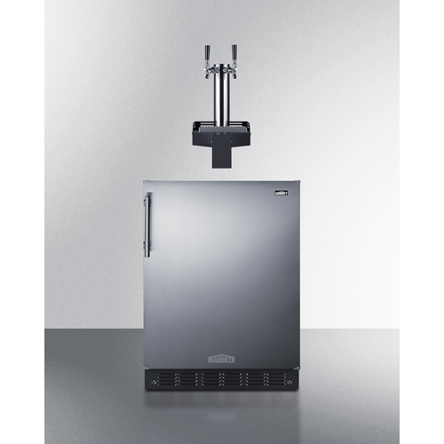 Summit SBC7BRSFLTWADA 23.63" W Stainless Steel Flat Top Floating Tap Built-In Beer Kegerator - 115 Volts