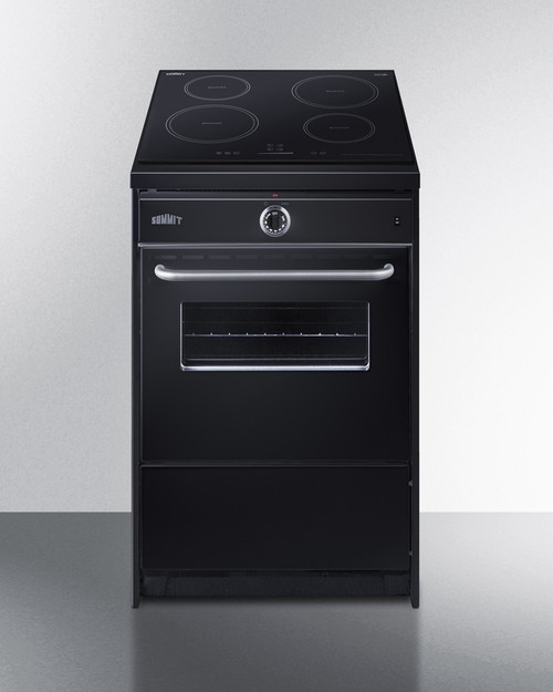 Summit TEM665CW 2.92 Cu. Ft. Black Porcelain and Steel Induction Smooth-Top Range - 220 Volts