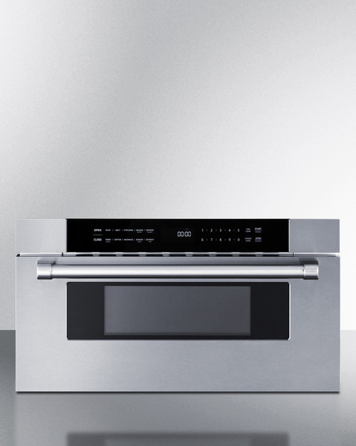 Summit MDR30SS 1.2 Cu. Ft. Black Stainless Steel Door Gray Cabinet Drawer Microwave - 115 Volts