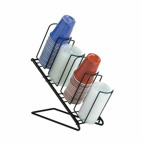 Dispense-Rite WR-4 4 Section Black Wire Rack Lid and Cup Organizer