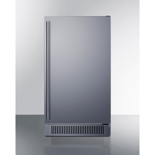 Summit BIM182OSADA 18" W Stainless Steel Water Cooled Built-In Icemaker - 115 Volts