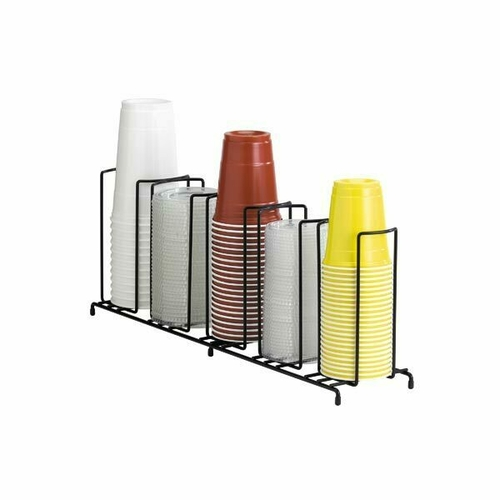 Dispense-Rite WR-5 5 Section Black Wire Rack Lid and Cup Organizer