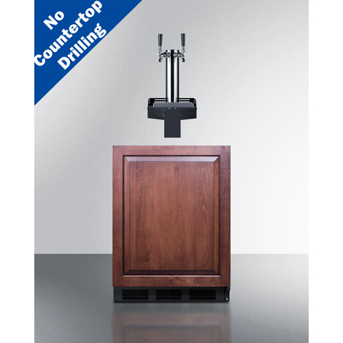 Summit SBC58BLIFFLTWADA 23.63" W Stainless Steel Flat Top Floating Tap Build-In Beer Kegerator - 115 Volts