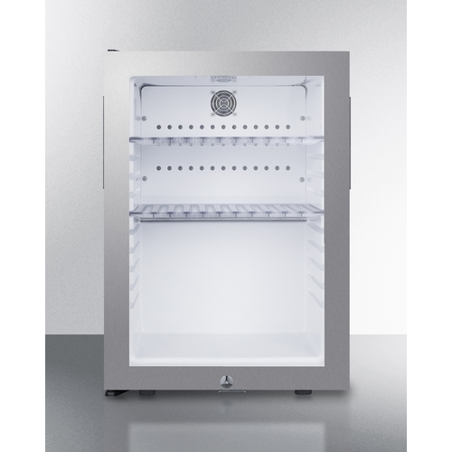 Summit MB27GLSS 1.2 Cu. Ft. Stainless Steel Glass Door One-Section Compact Minibar - 115 Volts